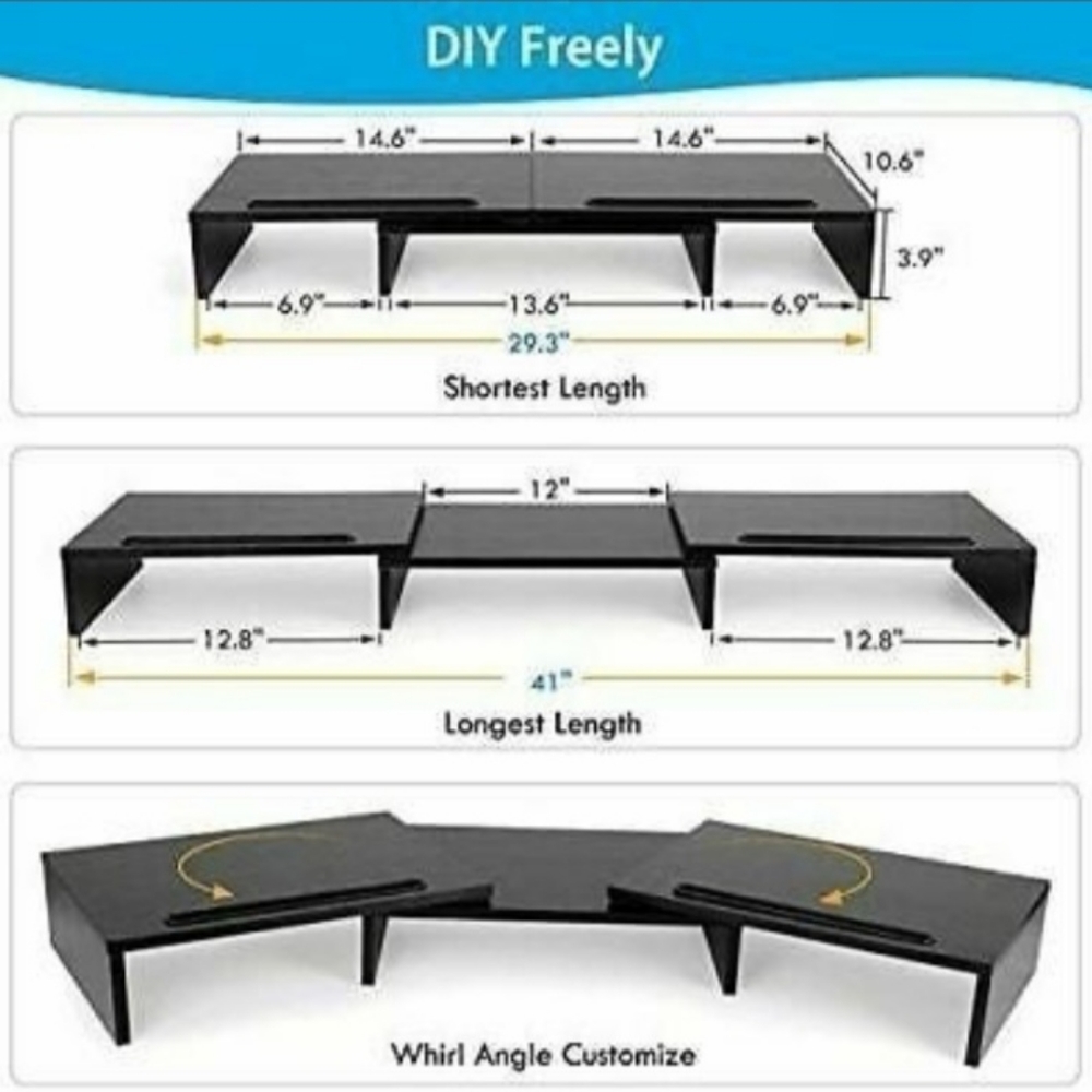 3 shelf monitor riser